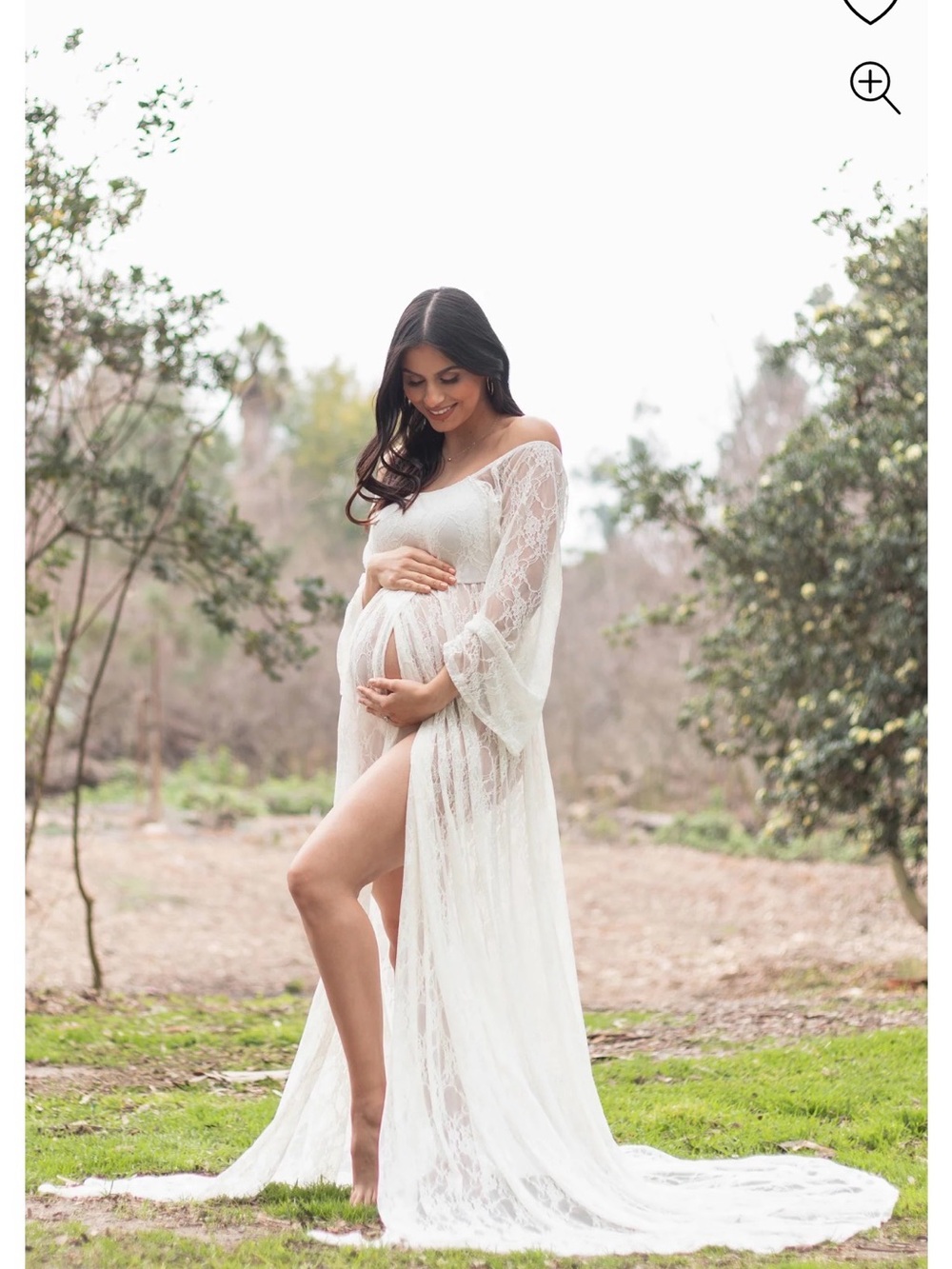 White Maternity photoshoot dress
